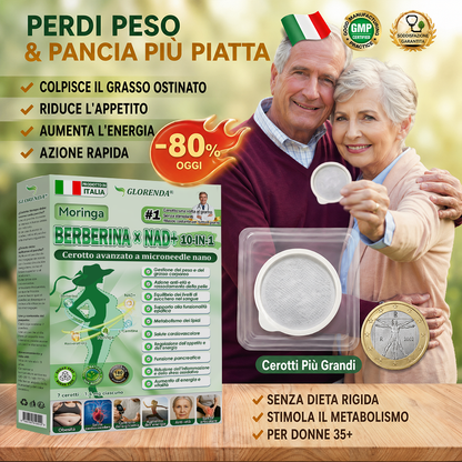 𝐒𝐭𝐨𝐫𝐞 𝐔𝐟𝐟𝐢𝐜𝐢𝐚𝐥𝐞 | 🔥 Più di 10 scatole! Sconto del 30%! Il patch GLORENDA® Moringa · Berberina × NAD+ 10-in-1, testato e sicuro, supporta il peso, la glicemia, la digestione e l'energia con 4-6 patch per risultati duraturi!